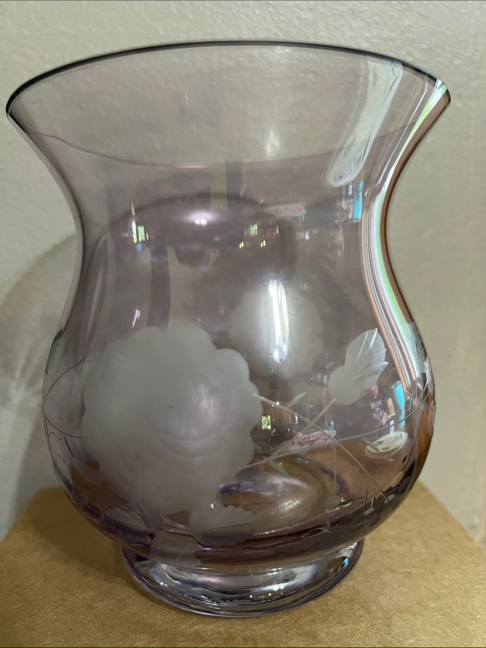 Isabelle de Borchgrave Etched Purple Glass Vase